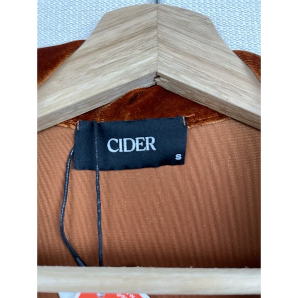 New Cider Velvet Lace Up Women's Crop Top Rust Small BOHO Romantic Pullover NWT - Picture 9 of 13